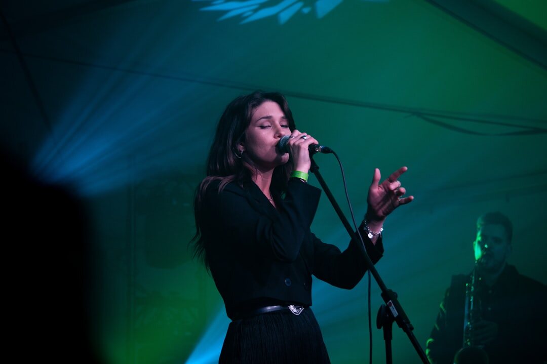 singer on stage performing