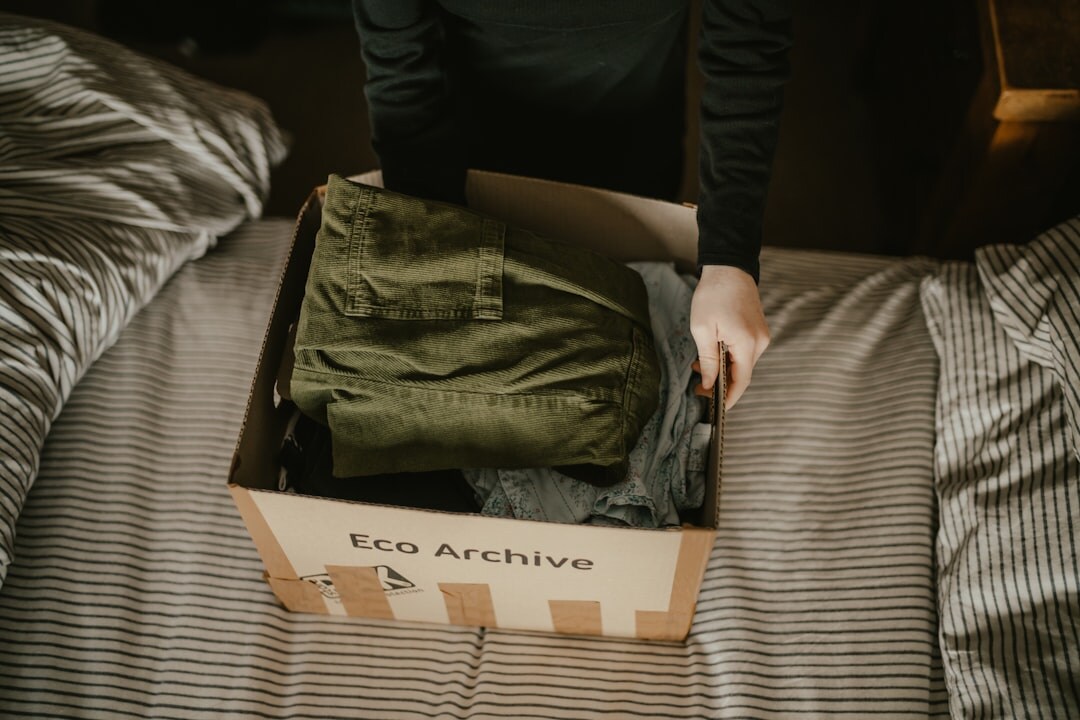 woman donating clothes to charity